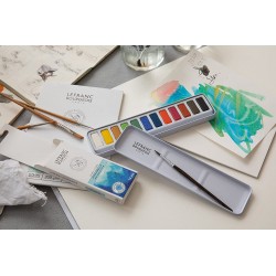 Boîte métal de 12 Pastilles d'aquarelles - Lefranc Bourgeois