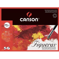 Bloc Figueras collée 4 Cotées 290g/m² - 10 F - 40x30 cm - Canson