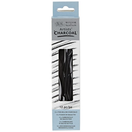 Boîte de 12 bâtons Fusains Mediums - Winsor & Newton