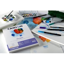 Bloc Papier à dessin Imagine MIX MEDIA  200g/m² - A4  29,7x21 cm 50 F Blanc pur - Canson