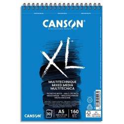 Album XL® Mixed Media A5 160g/m², grain léger blanc 30 feuilles - Canso
