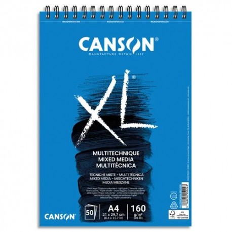 Album XL® Mixed Media A5 160g/m², grain léger blanc 30 feuilles - Canso
