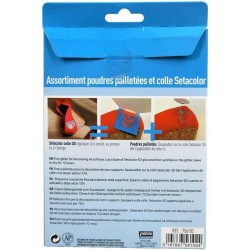 Set de 5  Poudres Pailletées Et Setacolor 3D Colle - Pébéo