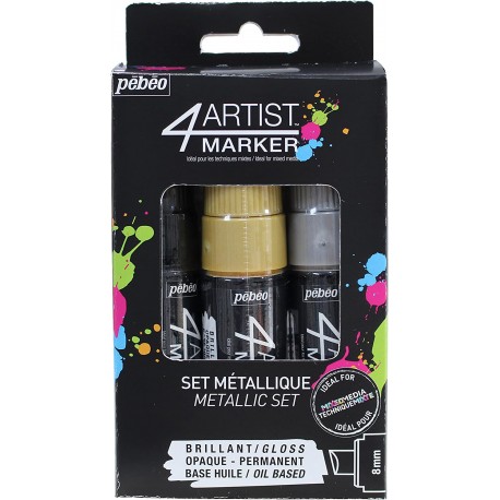 Set de 3 Marqueur 4Artist Basique 8MM - Pébéo