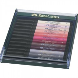 Set de 12 Feutres à encre de Chine Pitt Artist Pen Brush Portrait - Faber Castell