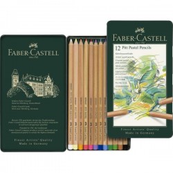 Boîte métal de 12 Crayon Pitt Pastel - Faber Castell