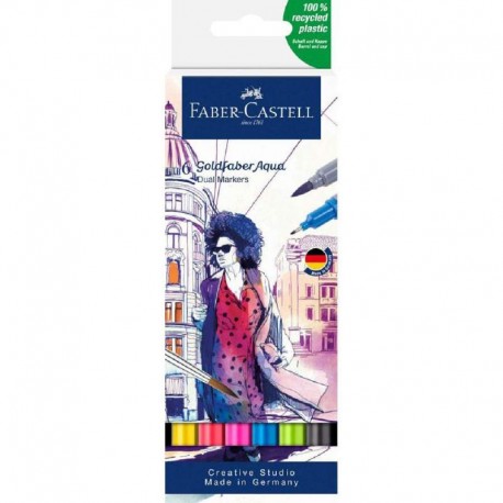 Pochette de 6 Goldfaber Aquarelle Double Pointe - Faber Castell