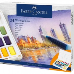 boîte de 24 Aquarelles Demi-Godets - Faber Castell