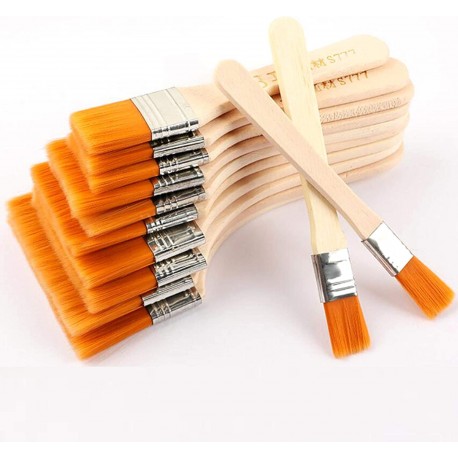 Pinceau Plat Avec Manche en Bois Nylon